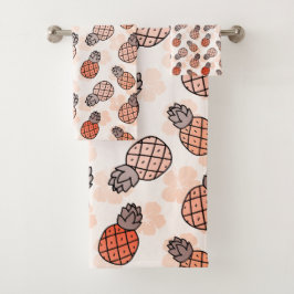 Liebliche Ananas Orange Colored Badhandtuch Set