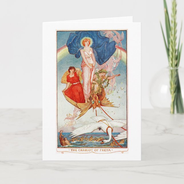 Liebliche Blank Chariot von Freya Rainbow Goddess Karte (Vorderseite)