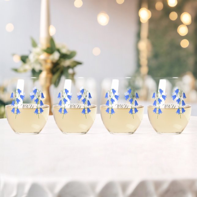 Liebliche Bluebells Weinglas Ohne Stiel (Insitu (Hochzeit))