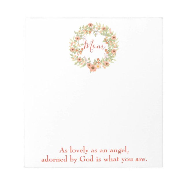 Liebliche Blumenkranzmutter Notizblock (Vorderseite)