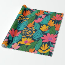 Liebliche bunte Blume und Vögel Umschlagpapier