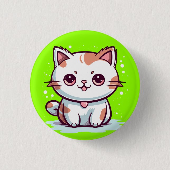 Liebliche Cat Kawaii Style Clipart-47758 Button (Vorderseite)