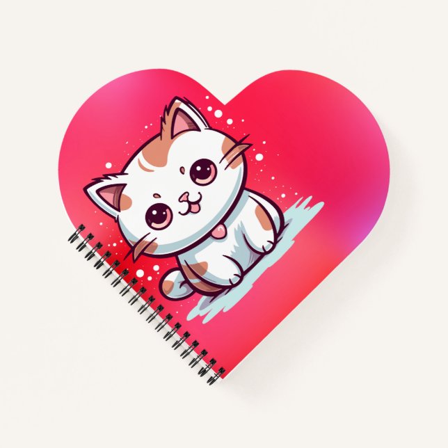 Liebliche Cat Kawaii Style Clipart-47758 Notizbuch (Vorderseite)