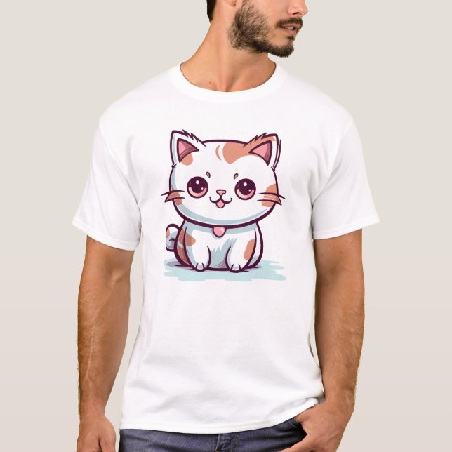 Liebliche Cat Kawaii Style Clipart-47758 T-Shirt (Vorderseite)