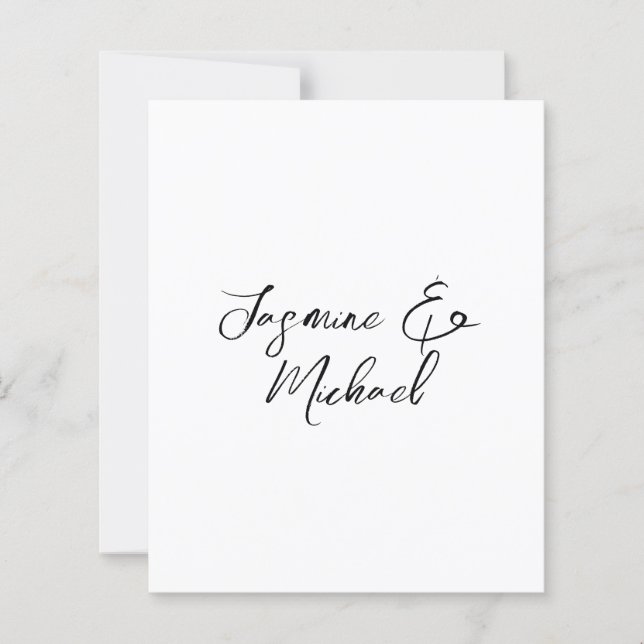 Liebliche Chic Calligrafy Names Hochzeitspapier (Vorderseite)