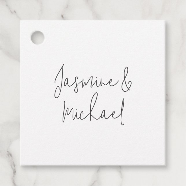 Liebliche Chic Calligraphy Couple Names Geschenkanhänger (Vorderseite)