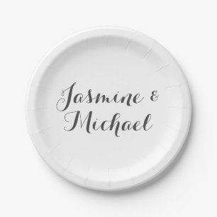 Liebliche Chic Calligraphy Couple Names Pappteller