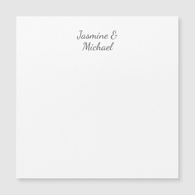Liebliche Chic Calligraphy Couple Names Wedding Magnetkarte (Vorderseite)