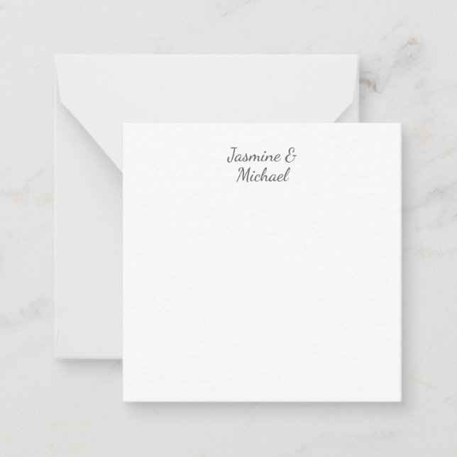 Liebliche Chic Calligraphy Couple Names Wedding Mitteilungskarte (Vorderseite)