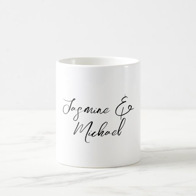 Liebliche Chic Calligraphy Names Hochzeiten Kaffeetasse (Mittel)