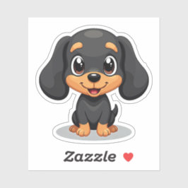 Liebliche Dackel Welpe - Chibi Style Aufkleber