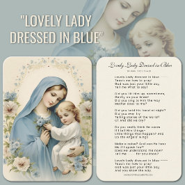 Liebliche Dame in blauem Gedicht Maria und Jesus v Visitenkarte
