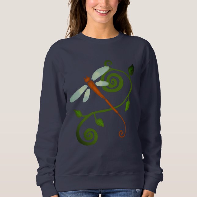 Liebliche Dragonfly Abstrakte Kunst zu tragen Sweatshirt (Vorderseite)