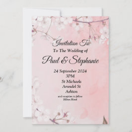 Liebliche Einladung zur Hochzeit, rosa und weiß