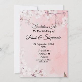 Liebliche Einladung zur Hochzeit, rosa und weiß