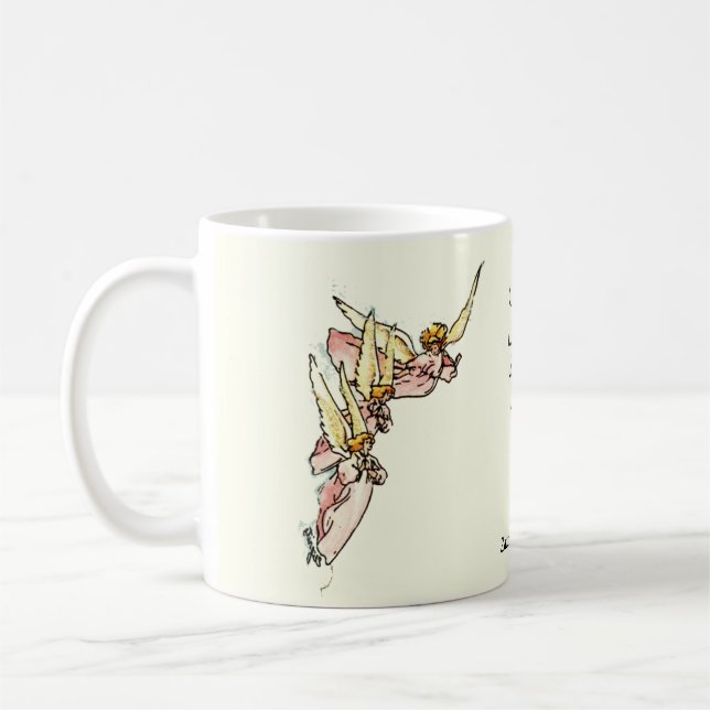 Liebliche Engel mit Sprichwort Comfort Sketch Kaffeetasse (Links)
