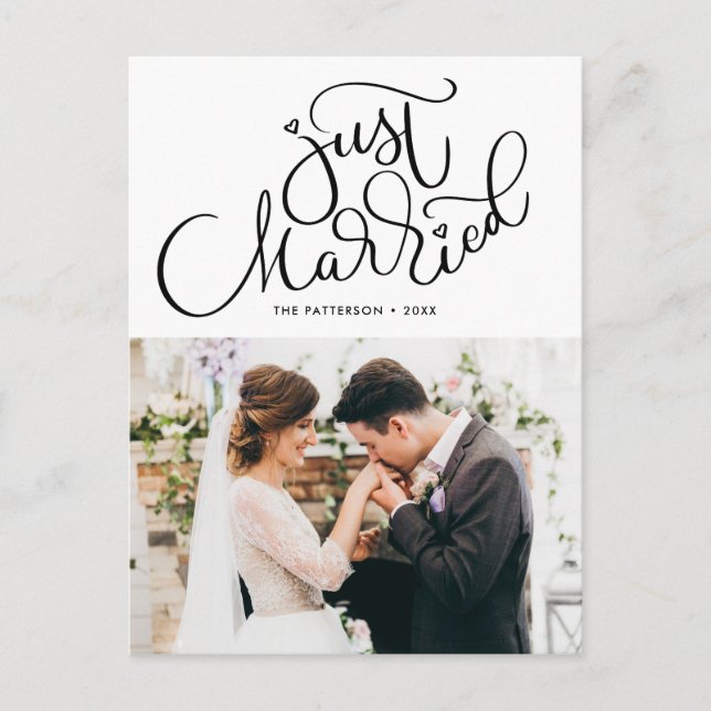 Liebliche Foto-Hochzeit Ankündigungspostkarte (Vorderseite)