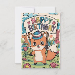 Liebliche Fox Geburtstagskarte Karte