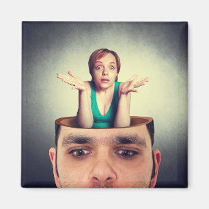 Liebliche Frau im Kopf Magnet