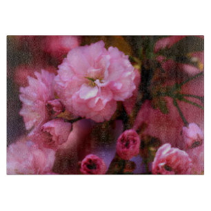 Liebliche Frühlingserreger Rosa Kirschblüten Schneidebrett