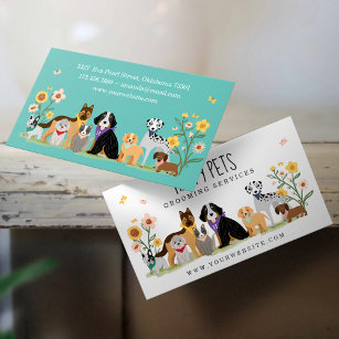 Liebliche, glückliche Haustierpflege, erwachsenes  Visitenkarte
