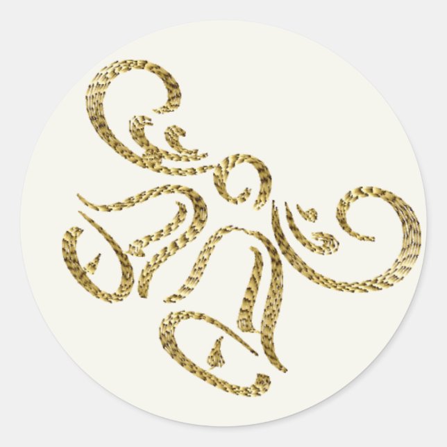 Liebliche goldene Hochzeitsglocken Stickers (Vorderseite)
