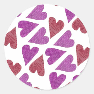 Liebliche Herz-Stickers Runder Aufkleber
