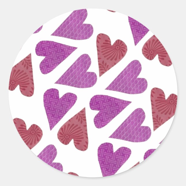 Liebliche Herz-Stickers Runder Aufkleber (Vorderseite)