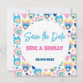 Liebliche Herzen. Flache Dankeskarte Einladung