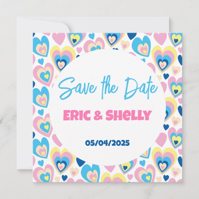 Liebliche Herzen. Flache Dankeskarte Einladung (Vorderseite)