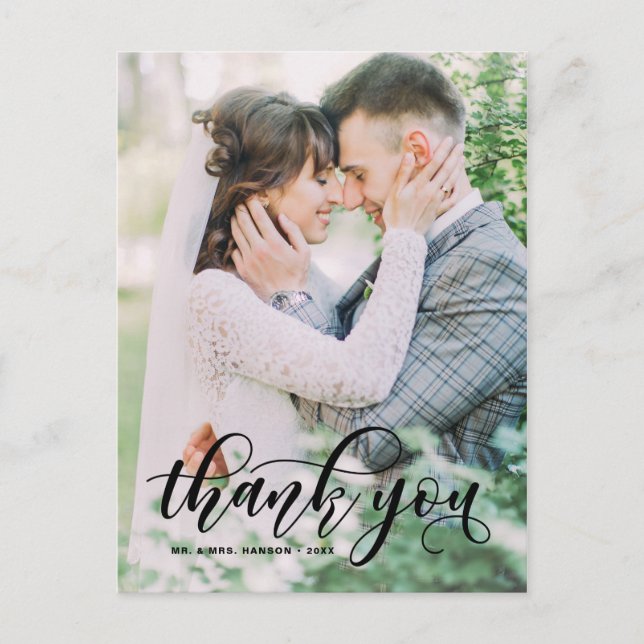 Liebliche Hochzeit der modernen Kalligrafie III Postkarte (Vorderseite)