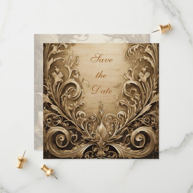 Liebliche Hochzeit der Rose rettet das Datum Save The Date (Vorderseite/Rückseite Beispiel)