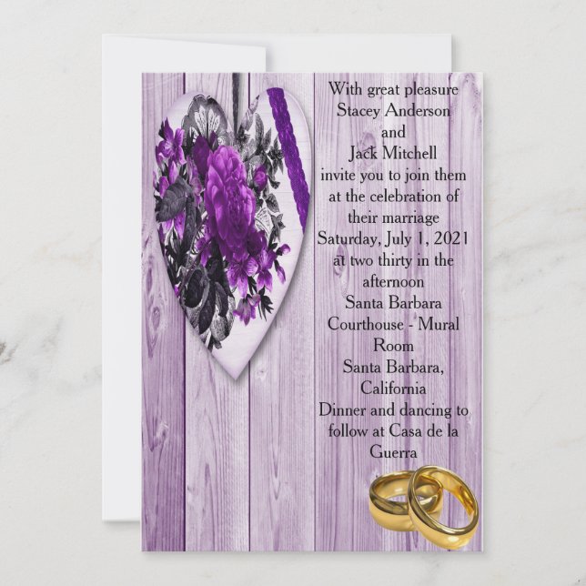 Liebliche Hochzeit Einladung (Vorderseite)