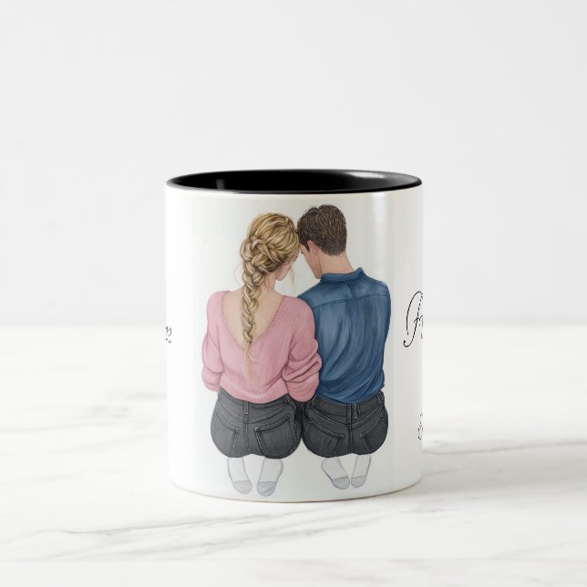 Liebliche Hochzeitspaare Mug Zweifarbige Tasse (Mittel)