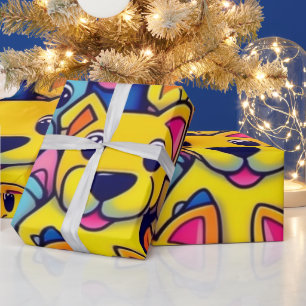 Liebliche Hunde bunte Hunde Haustiere Schwänze Pap Geschenkpapier