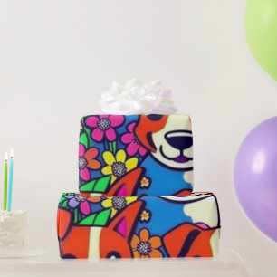 Liebliche Hunde bunte Hunde Haustiere Schwänze Pap Geschenkpapier
