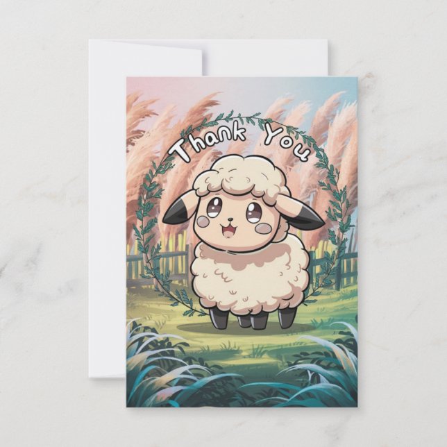 Liebliche Hütte Sheep Dankeskarte (Vorderseite)