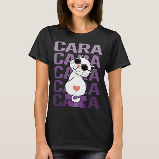 Liebliche Katze - Cara Name T-Shirt (Vorderseite)
