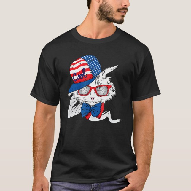 Liebliche Katze mit Coolem Huttier für Männer Frau T-Shirt (Vorderseite)