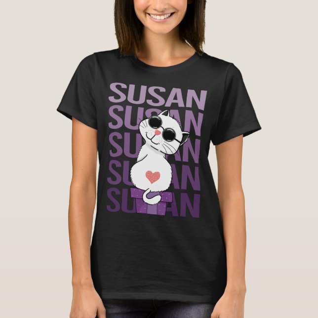 Liebliche Katze - Susan Name T-Shirt (Vorderseite)