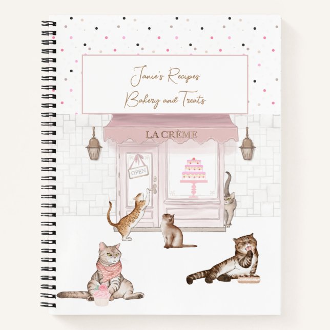 Liebliche Katzen im Bäckereibuch Notizbuch (Vorderseite)