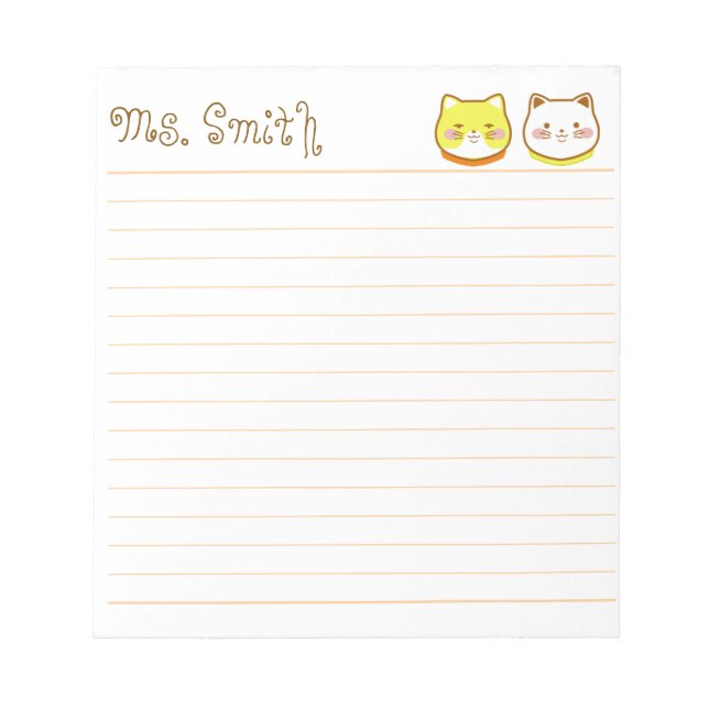 Liebliche Katzen Notepad Notizblock (Vorderseite)