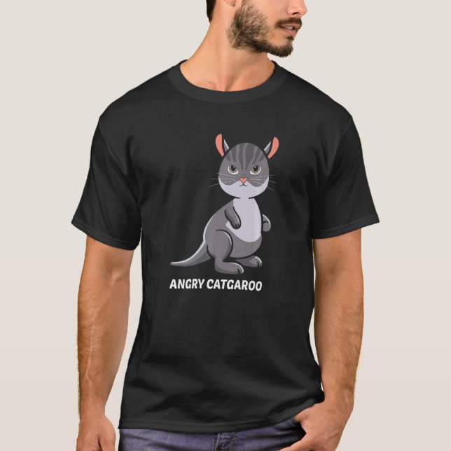 Liebliche Katzenkleidung Katze wütend catgaroo kan T-Shirt (Vorderseite)