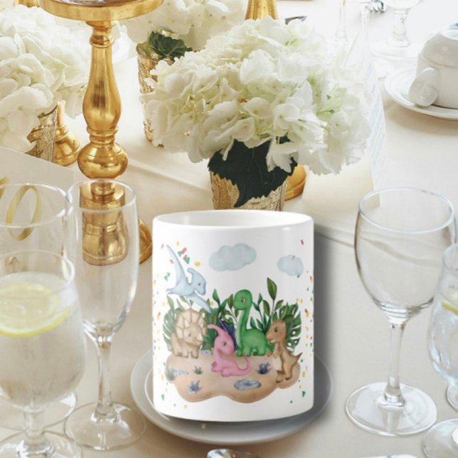 Liebliche kleine bunte Dinosaurier Kaffeetasse (Von Creator hochgeladen)