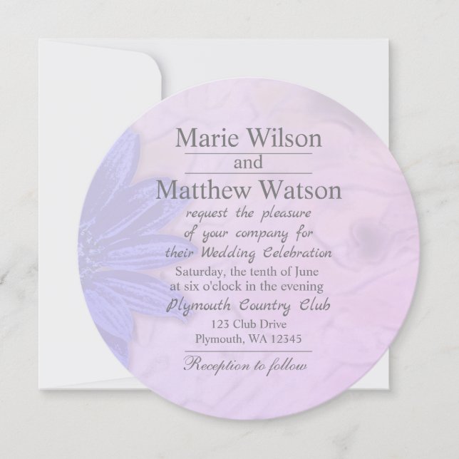 Liebliche Lavender Floral Wedding Einladung (Vorderseite)