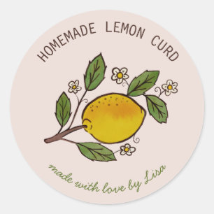 Liebliche Lemons hausgemachte Leckereien Rustikale Runder Aufkleber