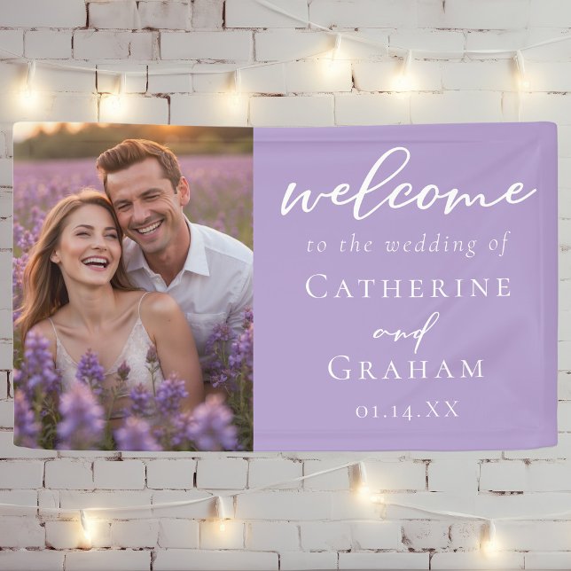 Liebliche Lilac Lila Couple Foto Wedding Banner (Von Creator hochgeladen)
