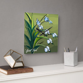 Liebliche Lily: zarter Tanz in springtime Serenity Quadratische Wanduhr