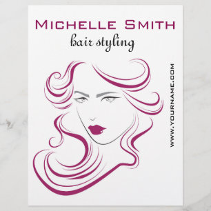 Liebliche Mädchen Ikone lila Haarstyling Branding Flyer