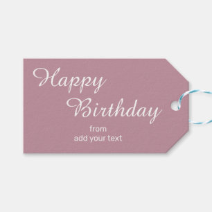 Liebliche Mauve - Rosa GeburtstagsgeschenkTags Geschenkanhänger